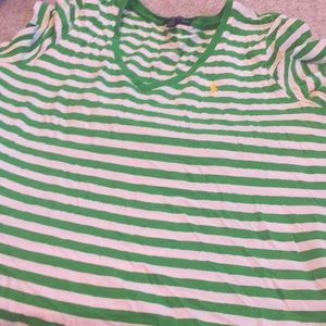 Green and white striped T-shirt